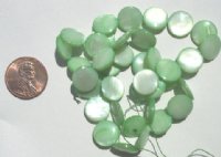 16 inch strand of 10mm Olive Mother of Pearl Disks